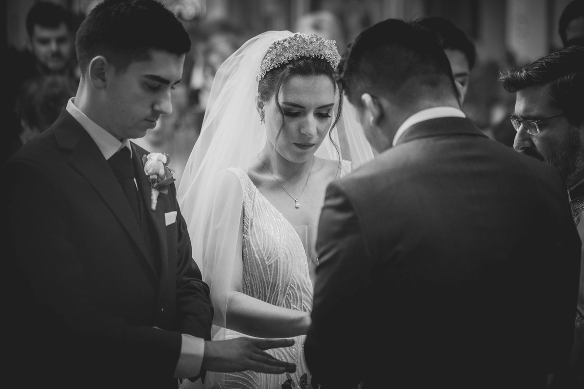 A black and white church wedding in sydney